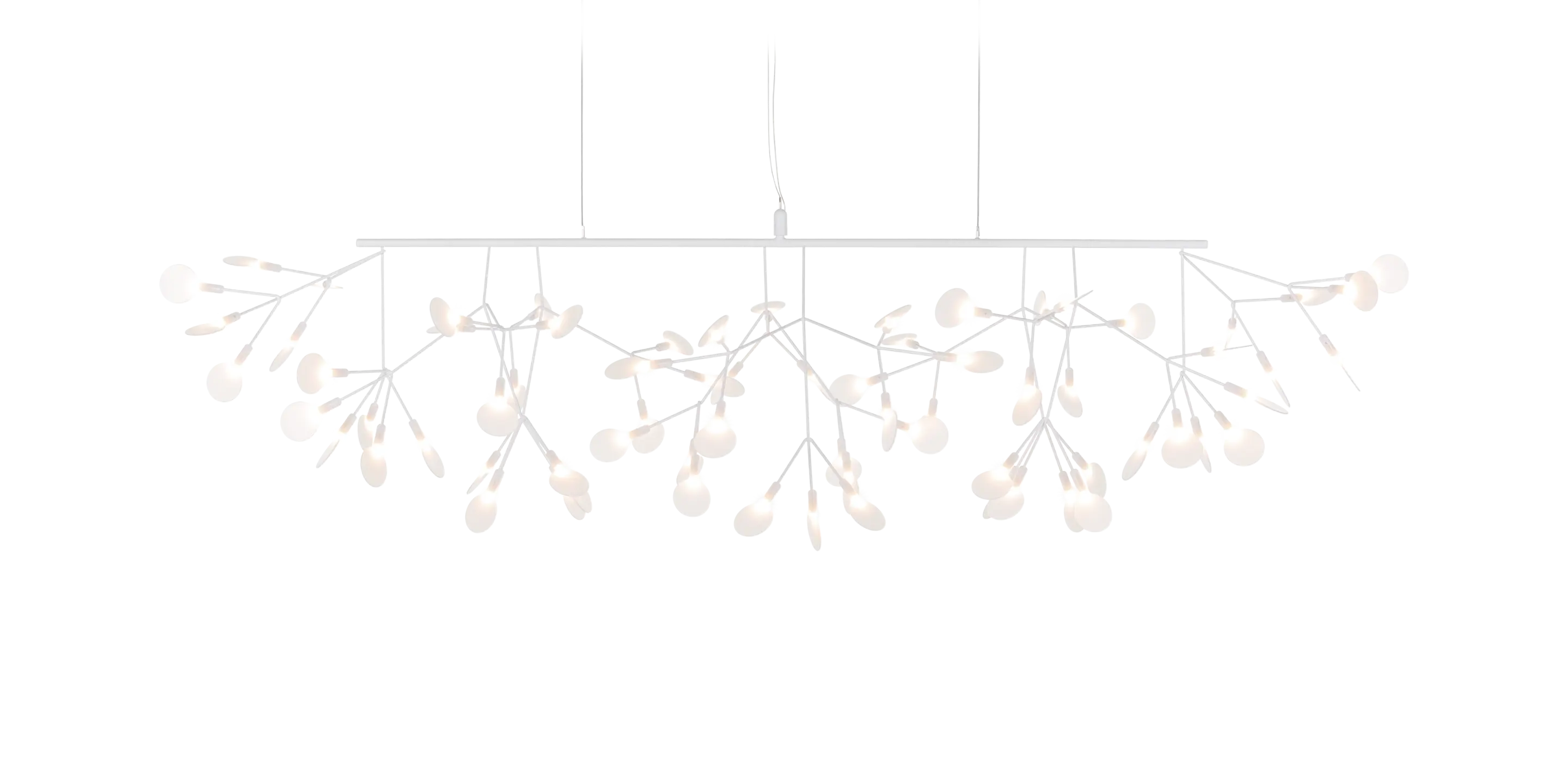 Heracleum III Linear suspension light whitefront view